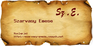Szarvasy Emese névjegykártya