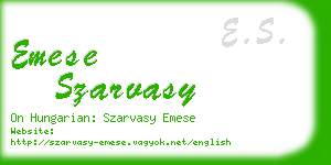 emese szarvasy business card